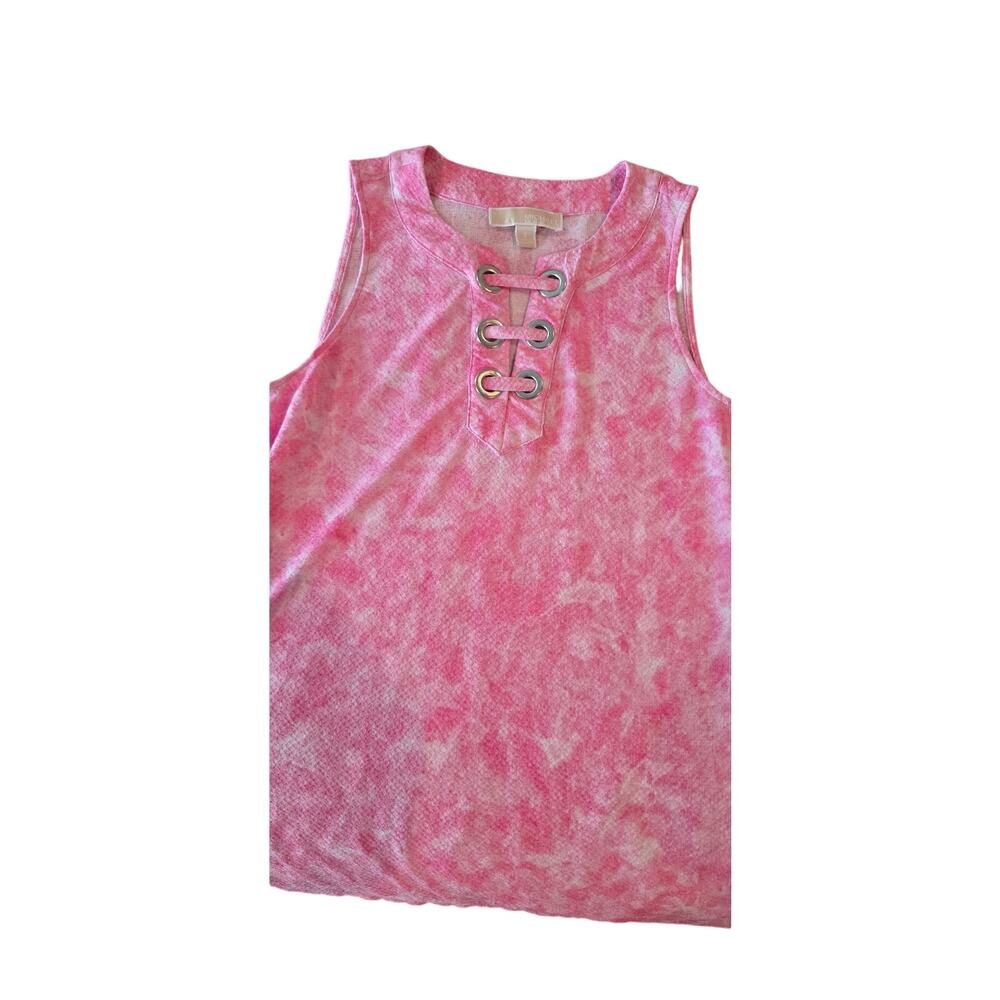Michael Kors Sleeveless Electric Pink Tie Dye Top Small Beach Coastal Cowgirl